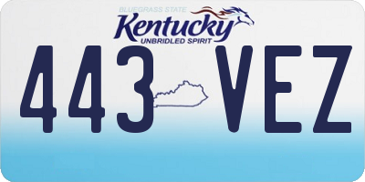 KY license plate 443VEZ