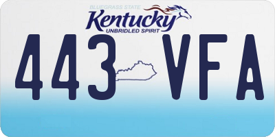 KY license plate 443VFA