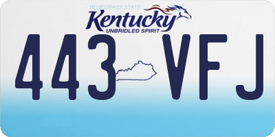 KY license plate 443VFJ