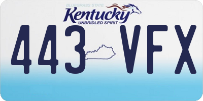 KY license plate 443VFX