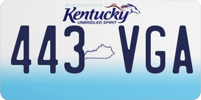KY license plate 443VGA