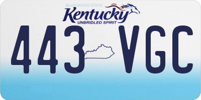 KY license plate 443VGC