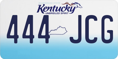 KY license plate 444JCG