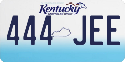 KY license plate 444JEE