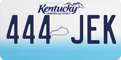 KY license plate 444JEK