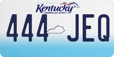 KY license plate 444JEQ