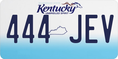 KY license plate 444JEV