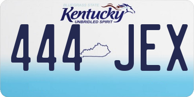 KY license plate 444JEX