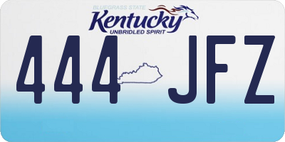 KY license plate 444JFZ