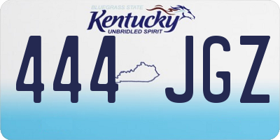 KY license plate 444JGZ