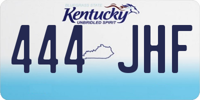 KY license plate 444JHF