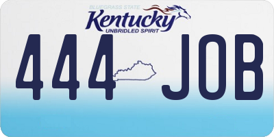 KY license plate 444JOB