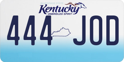 KY license plate 444JOD