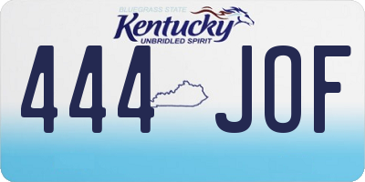 KY license plate 444JOF