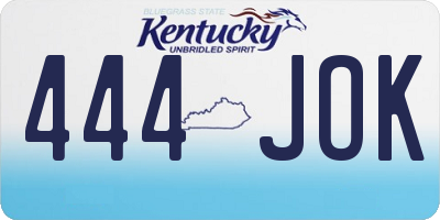 KY license plate 444JOK