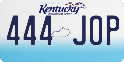 KY license plate 444JOP