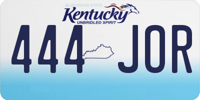 KY license plate 444JOR