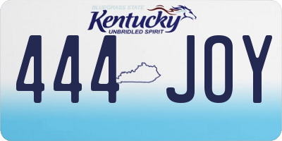 KY license plate 444JOY