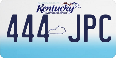 KY license plate 444JPC