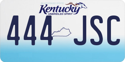 KY license plate 444JSC
