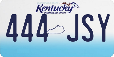 KY license plate 444JSY