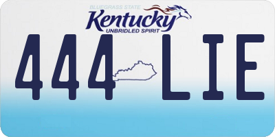 KY license plate 444LIE