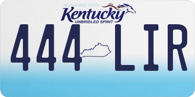 KY license plate 444LIR