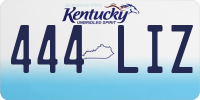 KY license plate 444LIZ