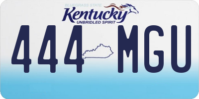 KY license plate 444MGU