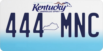 KY license plate 444MNC