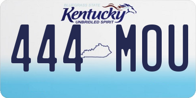 KY license plate 444MOU