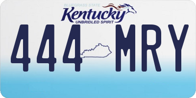KY license plate 444MRY