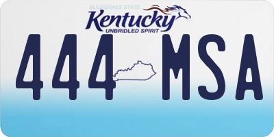 KY license plate 444MSA