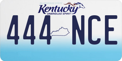 KY license plate 444NCE