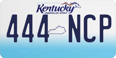 KY license plate 444NCP