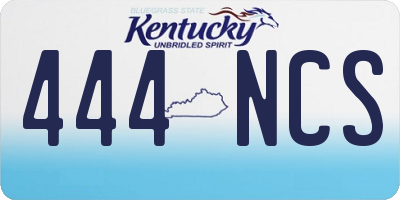KY license plate 444NCS