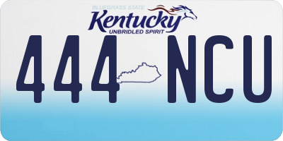 KY license plate 444NCU