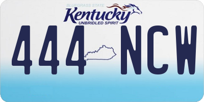 KY license plate 444NCW