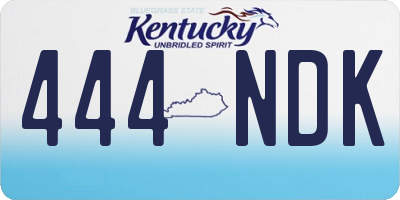 KY license plate 444NDK