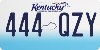 KY license plate 444QZY