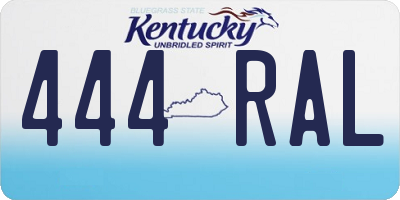 KY license plate 444RAL