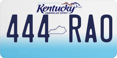 KY license plate 444RAO