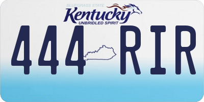 KY license plate 444RIR