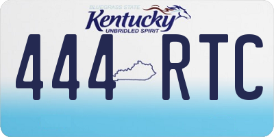 KY license plate 444RTC