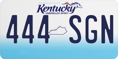 KY license plate 444SGN
