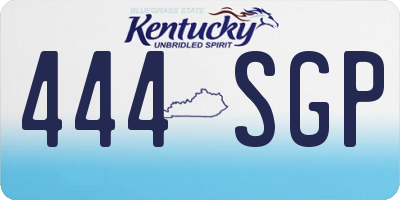 KY license plate 444SGP