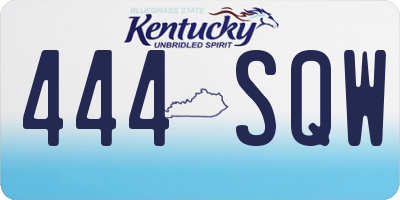 KY license plate 444SQW