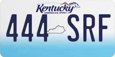 KY license plate 444SRF