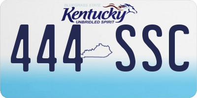KY license plate 444SSC
