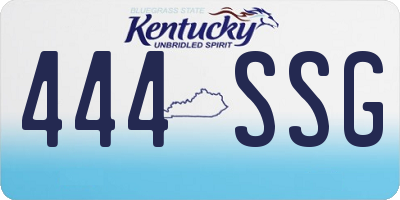 KY license plate 444SSG